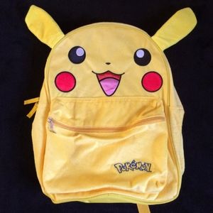 Pikachu Pokemon Soft Face Backpack with Ears